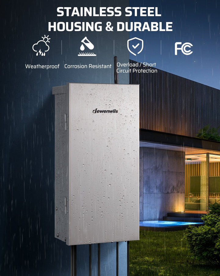 300W Low Voltage Transformer With 3 Independent Control Outputs, Landscape Transformer With Timer And Photocell Sensor, 120V AC To 12V/14V AC, Weatherproof, ETL Listed