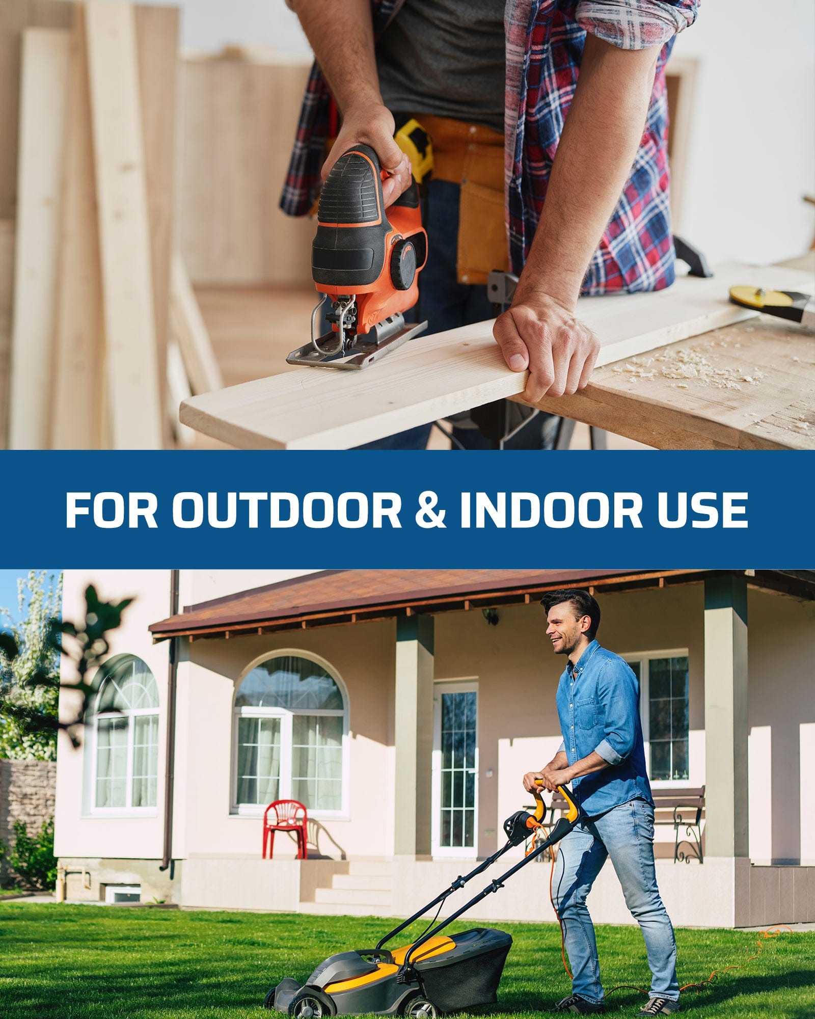 DEWENWILS 15FT Outdoor Heavy Duty Extension Cord, 14 AWG SJTW Power Cord with Dust-Proof & Waterproof Switch, 6 Outlets Transparent Plug Tail for Multiple Devices, 15A/125V/1875W-HSOY15A