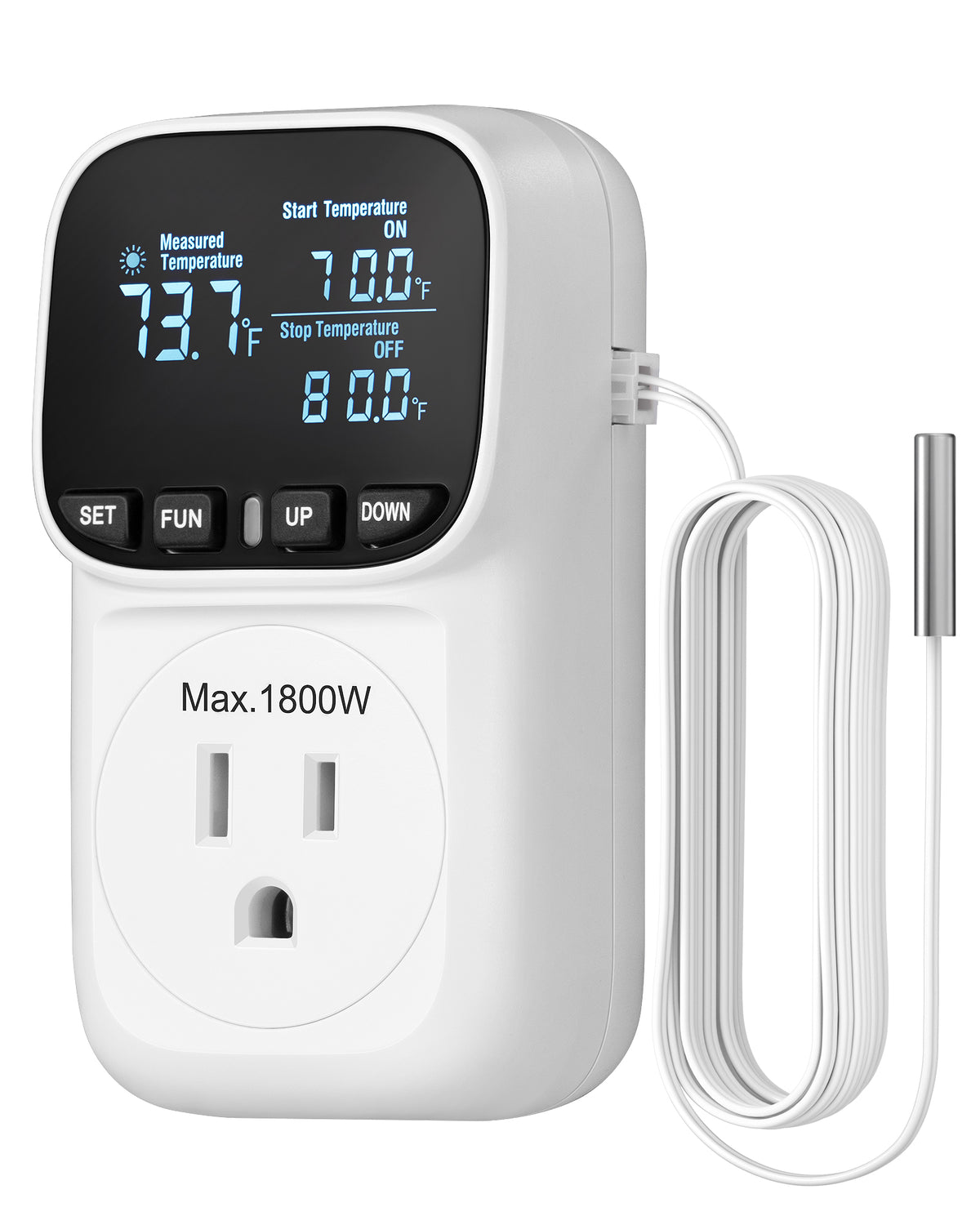 DEWENWILS Temperature Controller Outlet 15A Thermostat Plug, -40~210°F