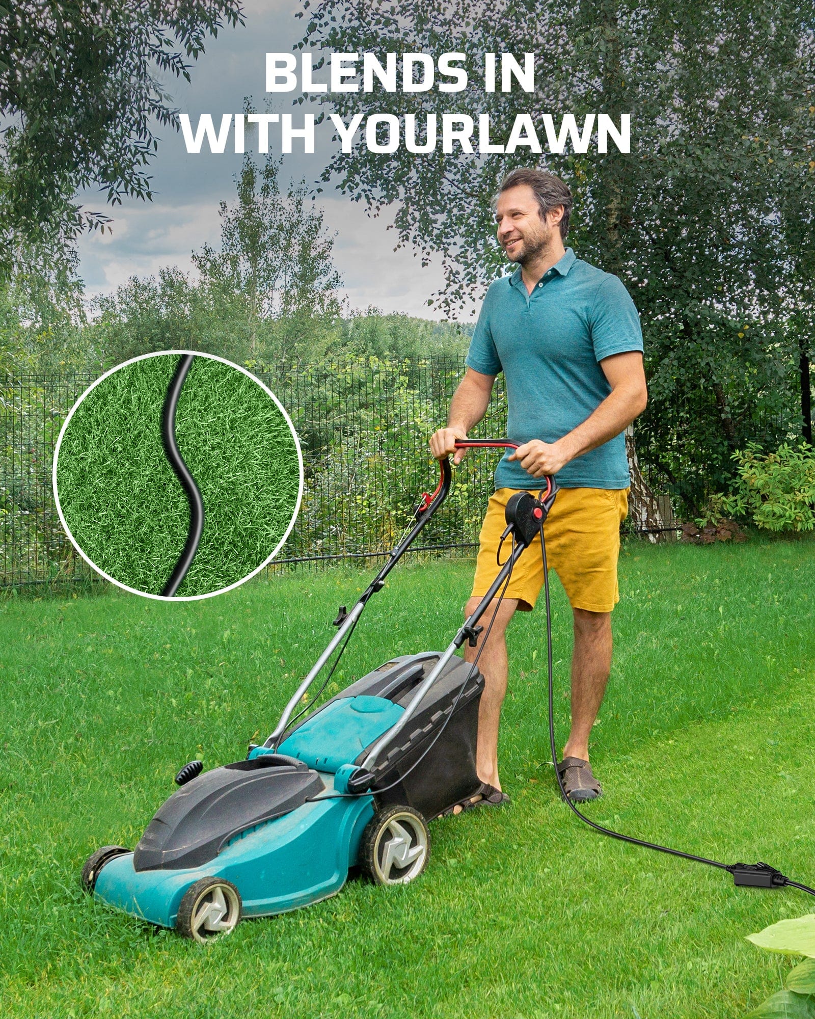 DEWENWILS 10ft Outdoor Tri-Tap Extension Cord Splitter, Weatherproof 16/3 SJTW Power Cable for Holiday Decoration and Landscaping String Lights (2 Pack)-HTOB10A1