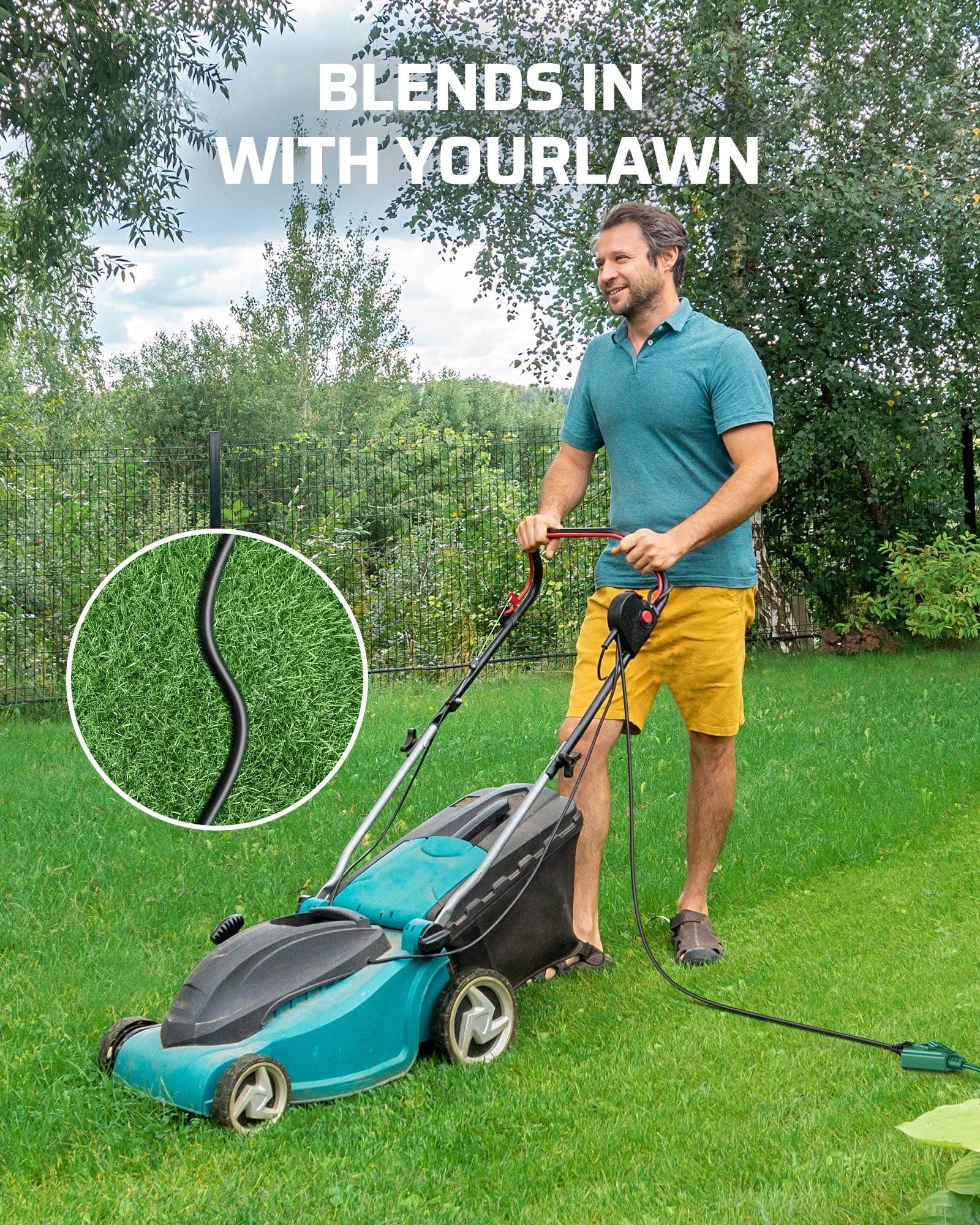 DEWENWILS 10ft Outdoor Tri-Tap Extension Cord Splitter, Weatherproof 16/3 SJTW Power Cable for Holiday Decoration and Landscaping Lights (2 Pack)-HTOG10A