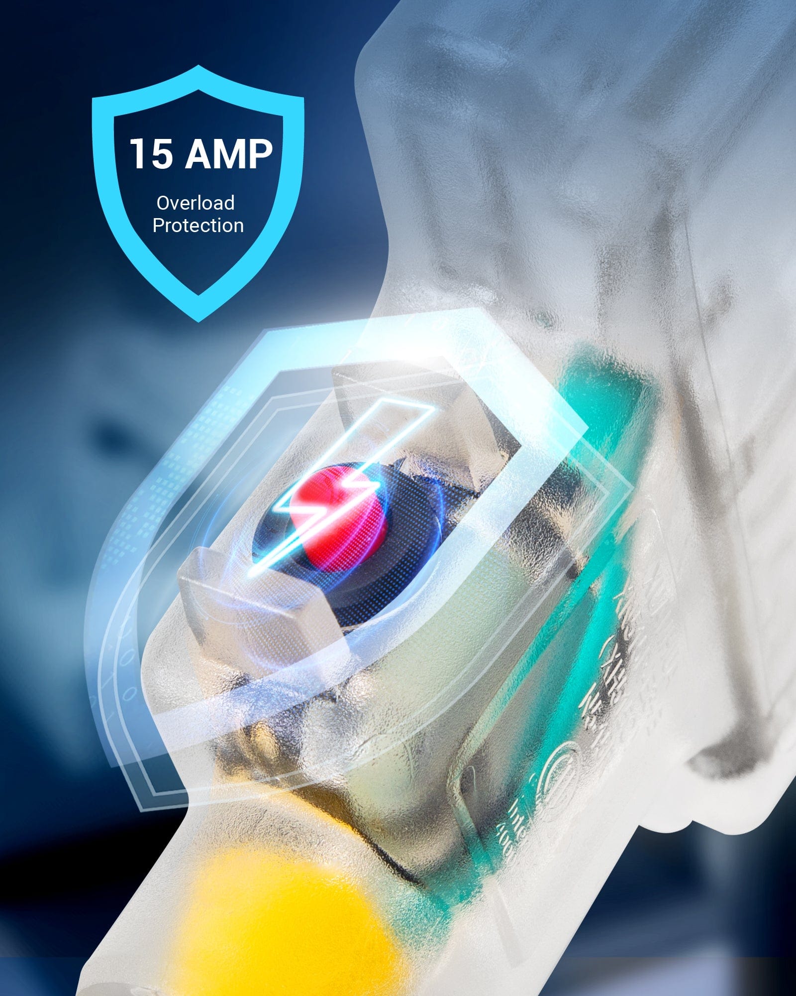 DEWENWILS 6 Ft Extension Cord with 15A Overload Protector, 12/3 Gauge Outdoor Tri-Tap Extension Cord Splitter, Heavy Duty Power Cord Extension with 3 Electrical Power Outlets, 125V/1875W-HTOY06B