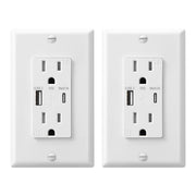 2-Pack 5.0A USB Wall Outlet