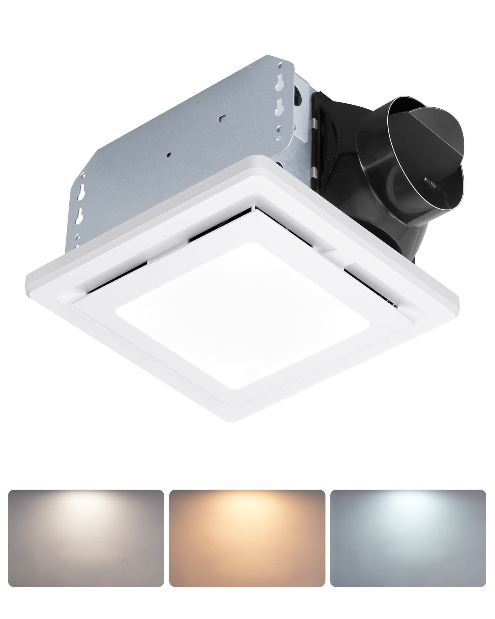 DEWENWILS Bathroom Exhaust Fan with Light, 14W Ceiling Mount Ventilation Fans, 80 CFM 1.5 Sones Bathroom Vent Fan with Light For Home, 800lm LED Light 3000K/4000K/5000K 3CCT Adjustable, White-HVEF02A