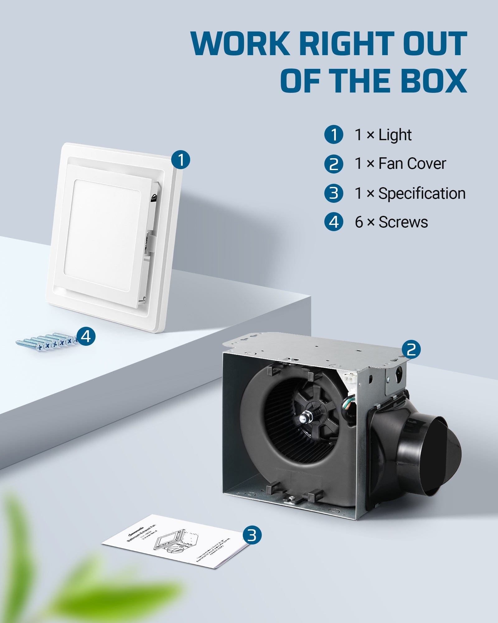 DEWENWILS Bathroom Exhaust Fan with Light, 14W Ceiling Mount Ventilation Fans, 80 CFM 1.5 Sones Bathroom Vent Fan with Light For Home, 800lm LED Light 3000K/4000K/5000K 3CCT Adjustable, White-HVEF02A