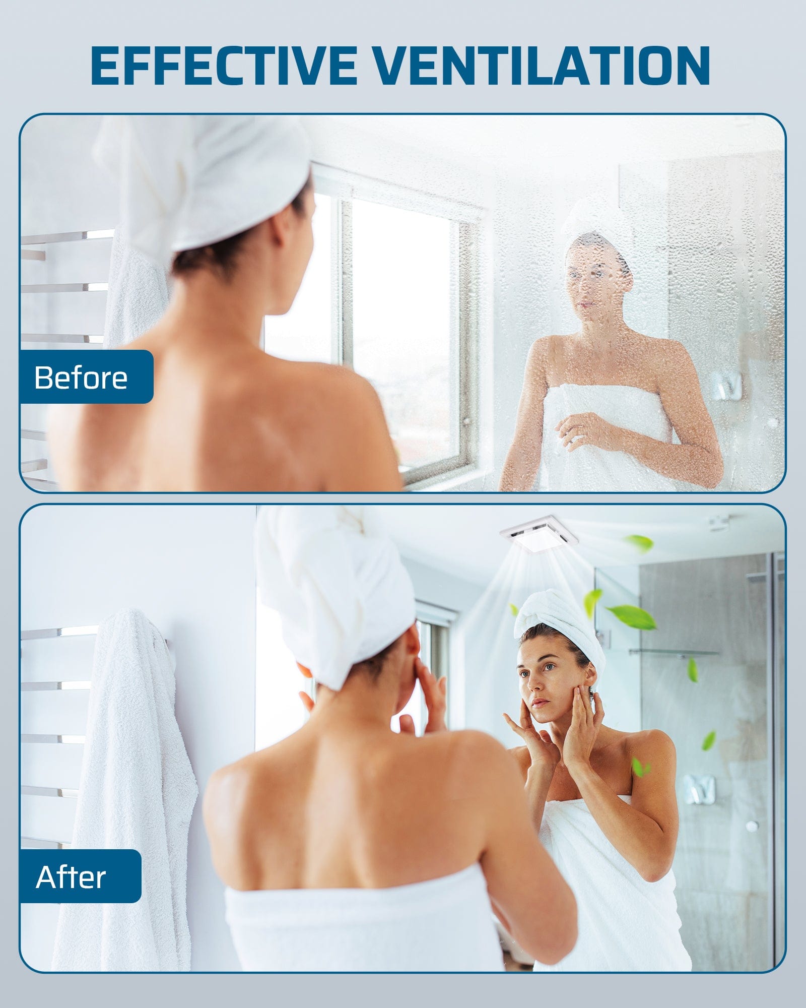 DEWENWILS Bathroom Exhaust Fan with Light, 32W 110CFM Bathroom Vent Fan, 800LM LED Light 3000K/4000K/5000K Selectable, 2.0 Sones Quiet Ceiling Mount Ventilation Fans-HVEF02B