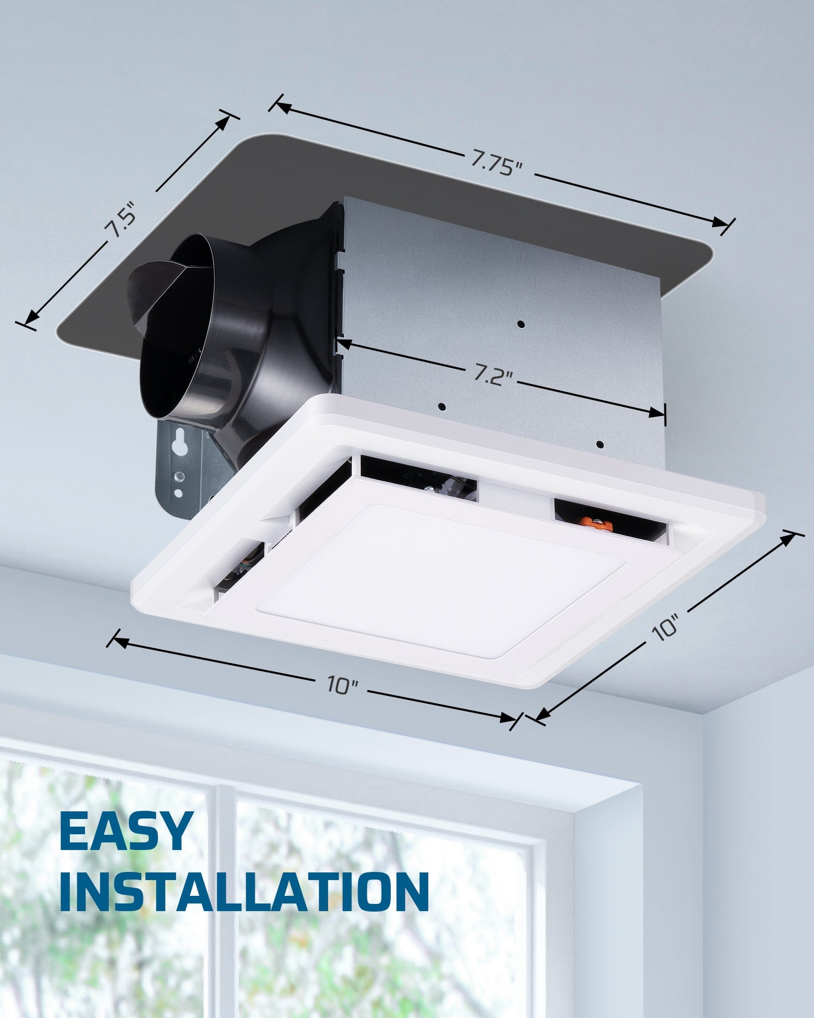 DEWENWILS Bathroom Exhaust Fan with Light, 32W 110CFM Bathroom Vent Fan, 800LM LED Light 3000K/4000K/5000K Selectable, 2.0 Sones Quiet Ceiling Mount Ventilation Fans-HVEF02B