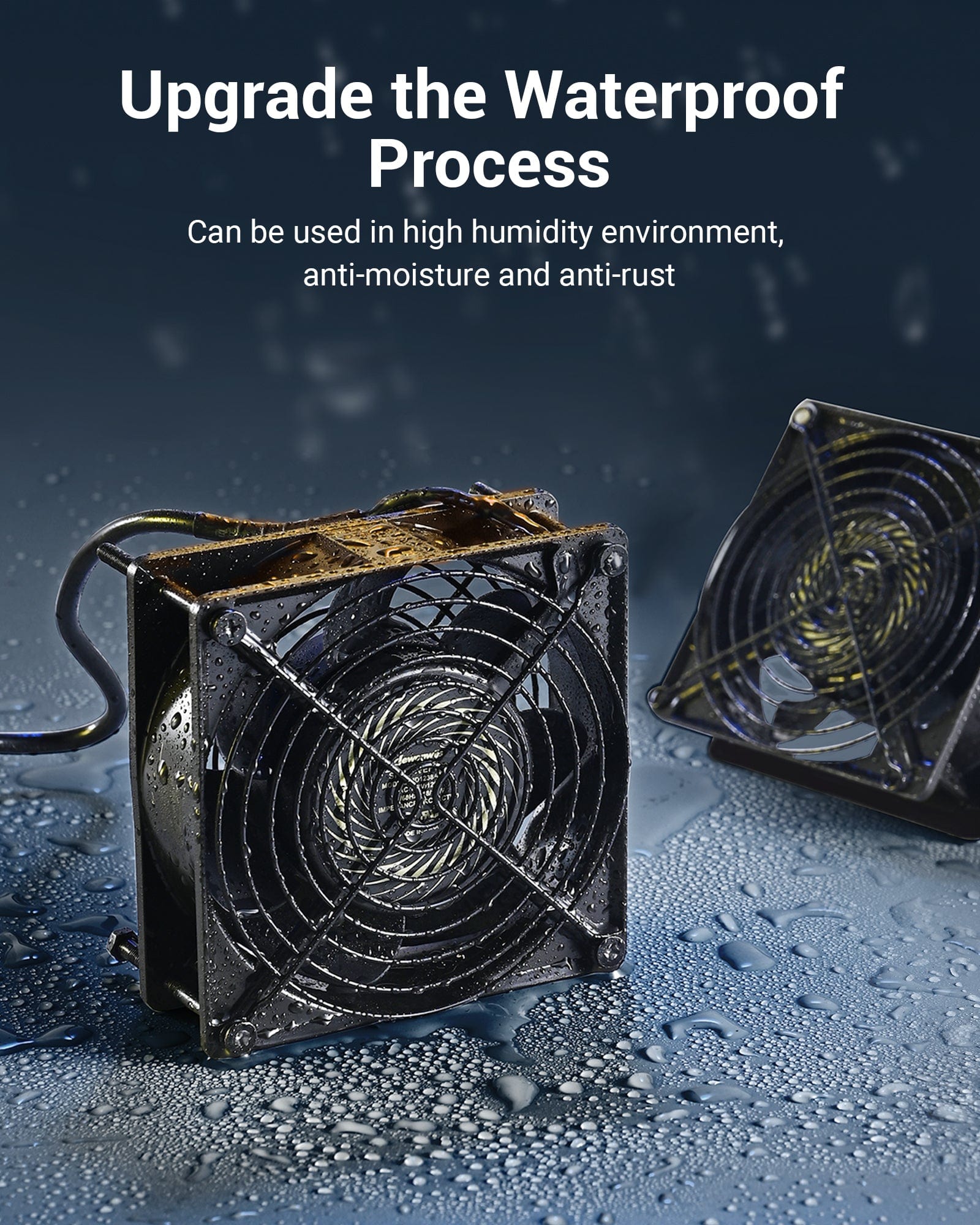 DEWENWILS 2 Pack 120V AC Fan, Waterproof Exhaust Fan 120mm, 18W 2850RPM 90CFM, DIY Cooling Fan for Refrigerator, Computer Case, Compressor Engine, Generator-HVEF10A