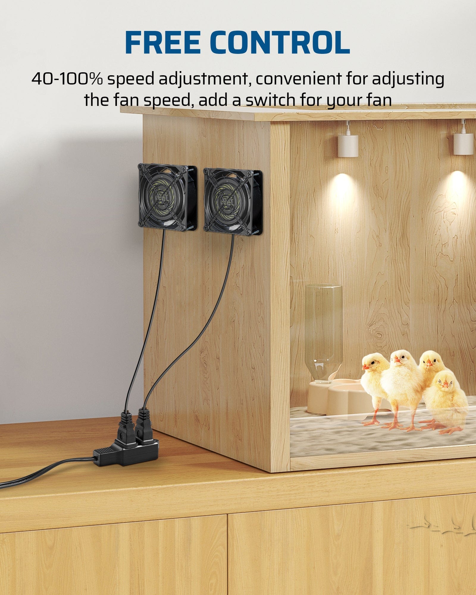 DEWENWILS 120mm Case Fan AC 120V Fan with Speed Control, Quiet DIY Cooling Ventilation Exhaust Fan with 3-in-1 Pigtail, 90CFM, 2 Pack-HVEF10B