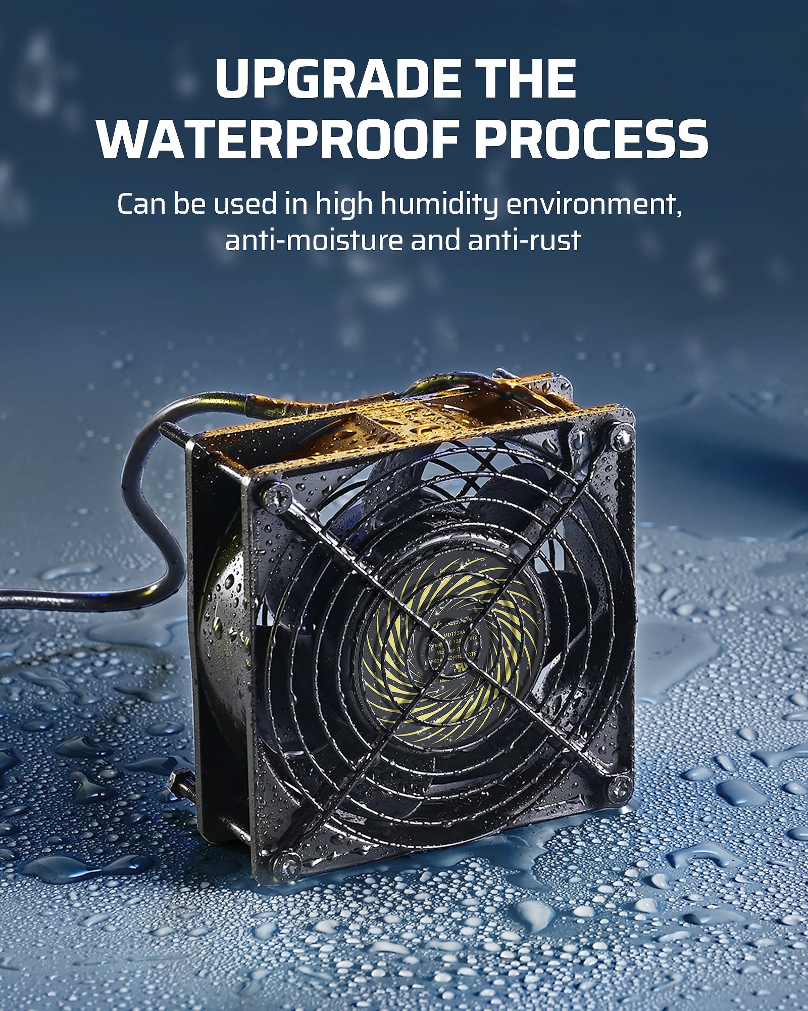 DEWENWILS 120V AC Fan, Waterproof Exhaust Fan 120mm, 18W 2850RPM 90CFM, DIY Cooling Fan for Refrigerator, Computer Case, Compressor Engine, Generator-HVEF10C