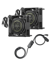 DEWENWILS 80mm Case Fan AC 120V Fan with Speed Control, Quiet DIY Cooling Ventilation Exhaust Fan with 3-in-1 Pigtail, 21CFM, 2 Pack-HVEF11B