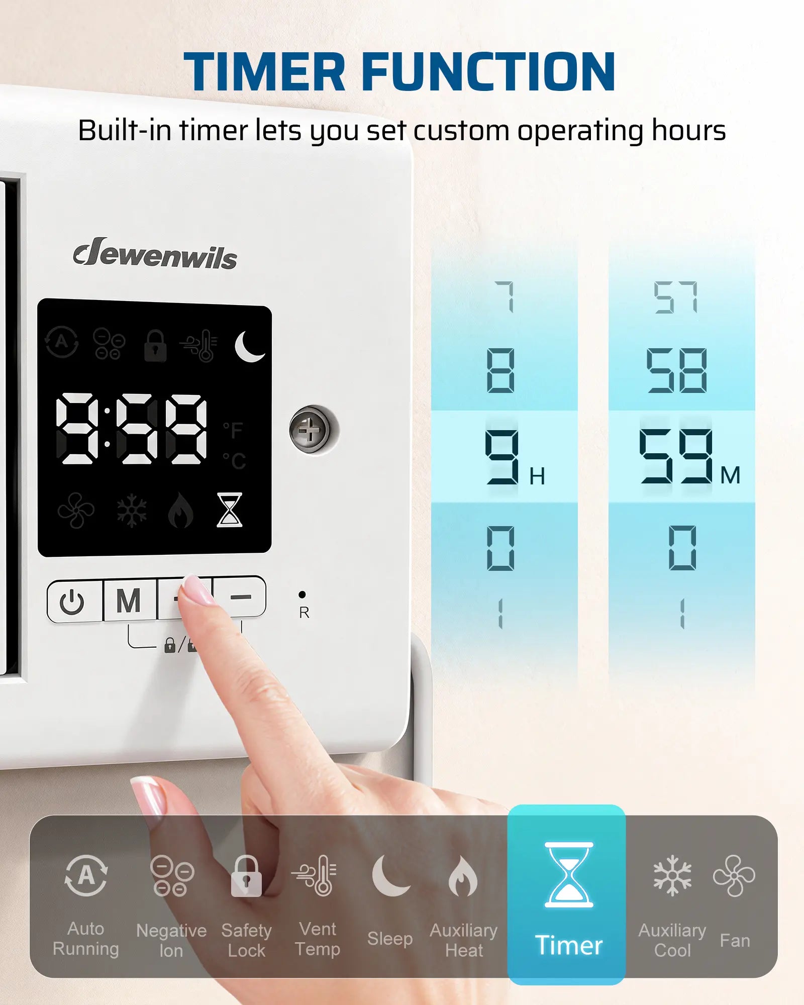 Register Booster Fan: Built-in timer allows custom operating schedules with automatic control for efficient, safe ventilation and flexible daily use
