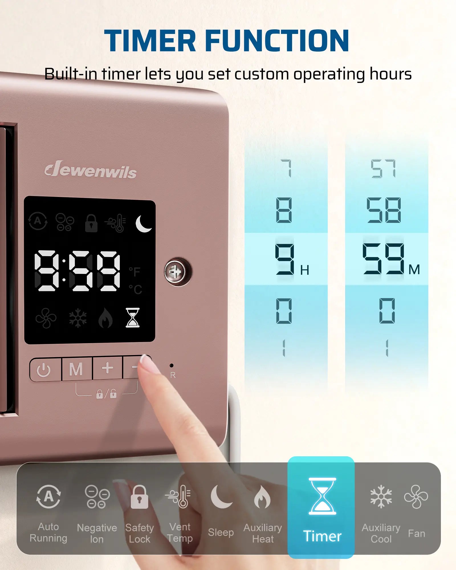 Register Booster Fan: Built-in timer allows custom operating schedules with automatic control for safer, energy-efficient ventilation and convenient daily use
