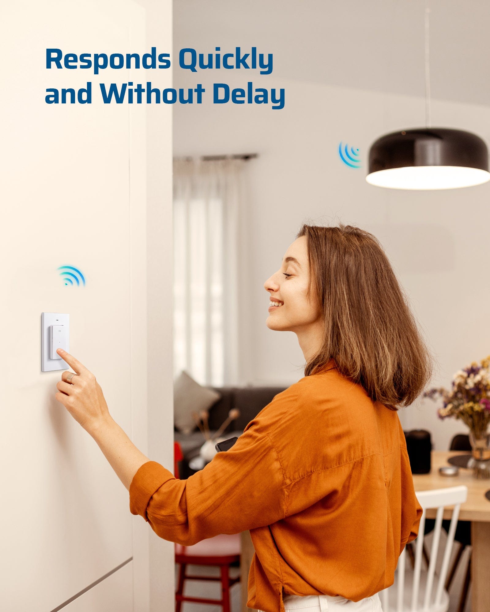 DEWENWILS Wireless Light Switch and Receiver Kit,15A High Power, No in-Wall Wiring, Remote Control Wall Lighting Switch for Ceiling Light, Fan, Lamp, 100FT Range, Programmable-HWLS11G