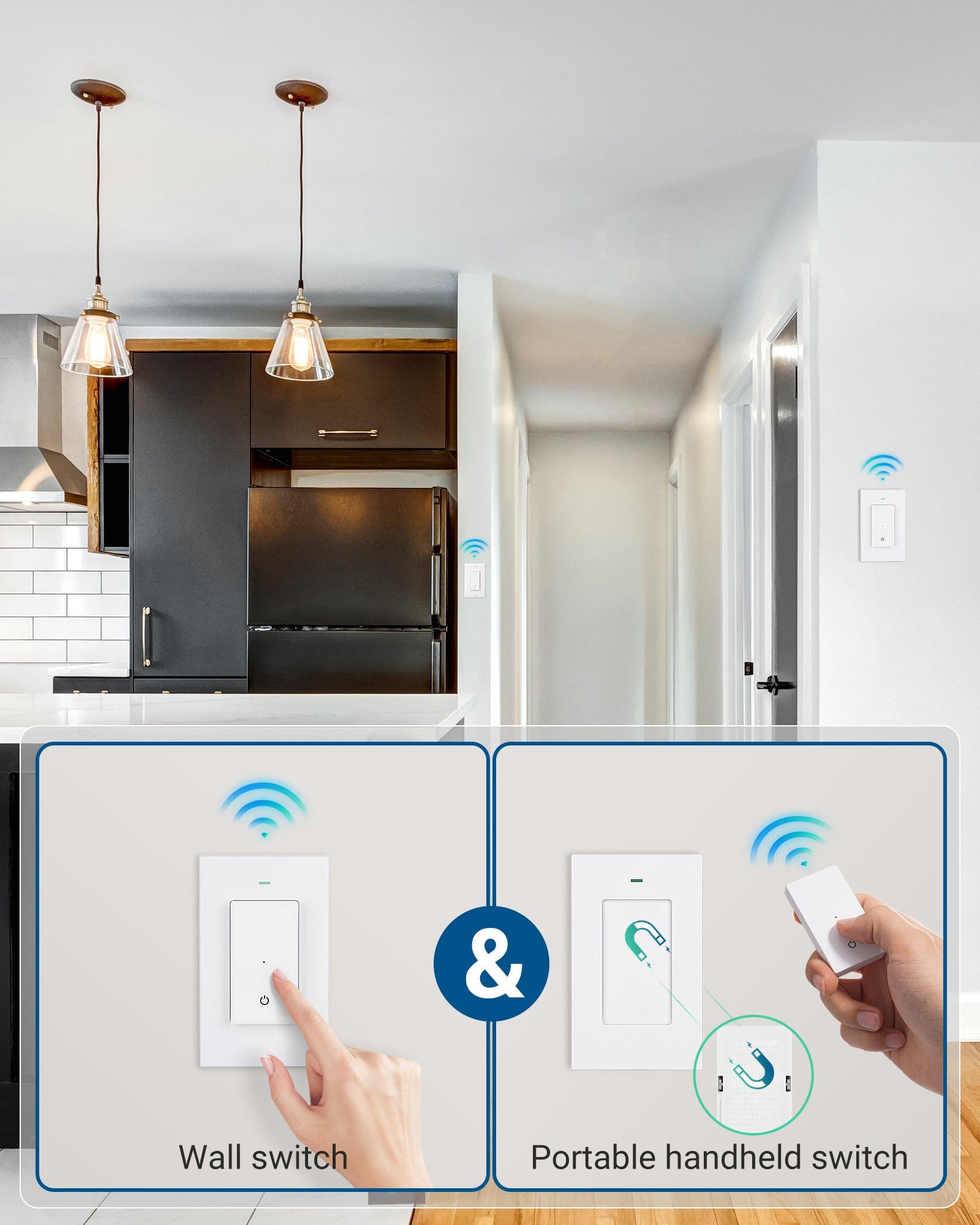 Light Switch Link2Home Wireless Remote Control Outlet - 100 Ft Range For Lamps & Appliances No Wifi Smart Outlet