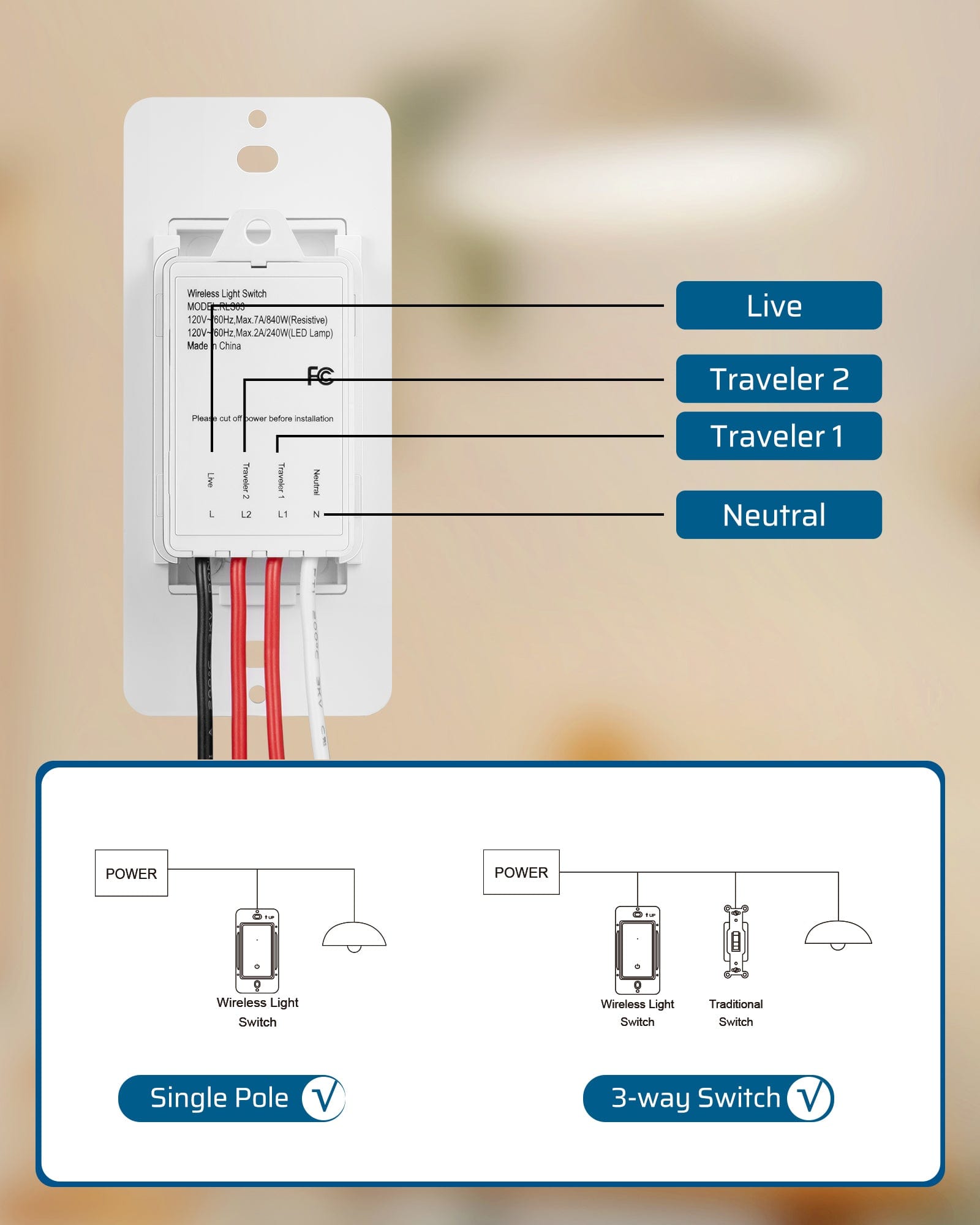 3 way wireless light switch sales