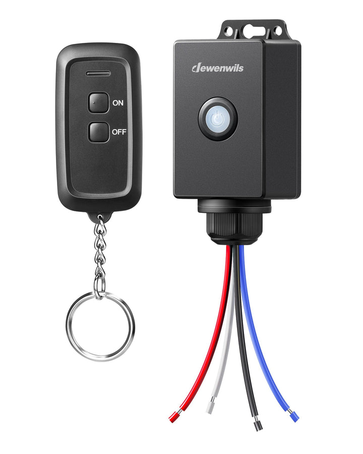 DEWENWILS Wireless Light Switch And Receiver Kit 15A No Wiring 100Ft Dewenwils wireless light switch and receiver kit 15a no wiring 100ft