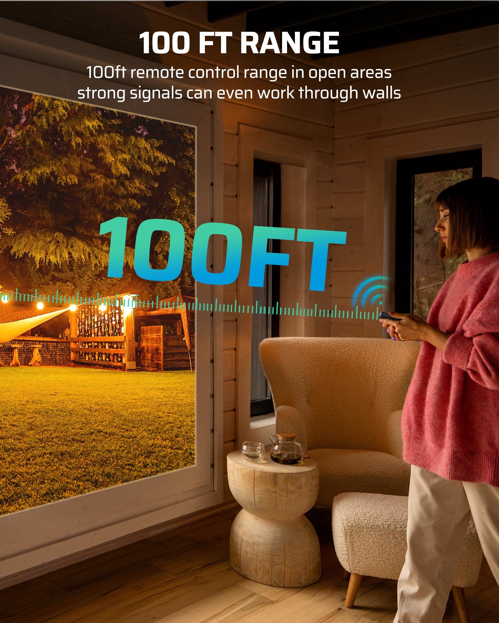 DEWENWILS Wireless Light Switch and Receiver Kit, 15A, No Wiring, 100Ft RF Range, Waterproof Wireless Remote Light Switch, Wireless Light Switch for Outdoor Lighting, Ceiling Lights, Black-HWLS11L