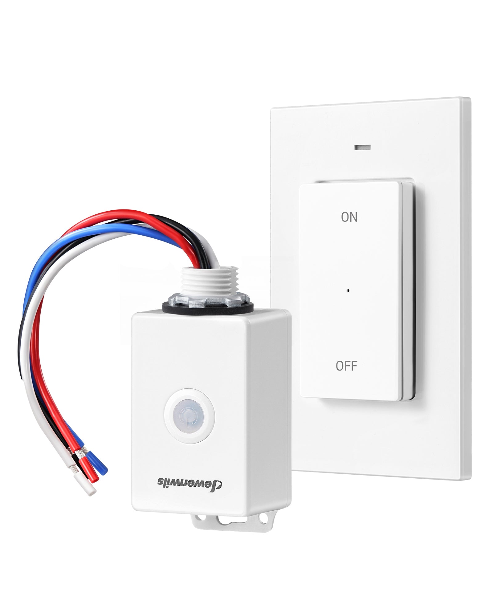 DEWENWILS Wireless Light Switch and Receiver Kit, 15A High Power Remote Light Switch, No Wiring & 100FT Range, Remote Light Switches Wireless, Wireless Switches for Lights, Fan, Lamp-HWLS11Q