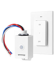 DEWENWILS Wireless Light Switch and Receiver Kit, 15A High Power Remote Light Switch, No Wiring & 100FT Range, Remote Light Switches Wireless, Wireless Switches for Lights, Fan, Lamp-HWLS11Q