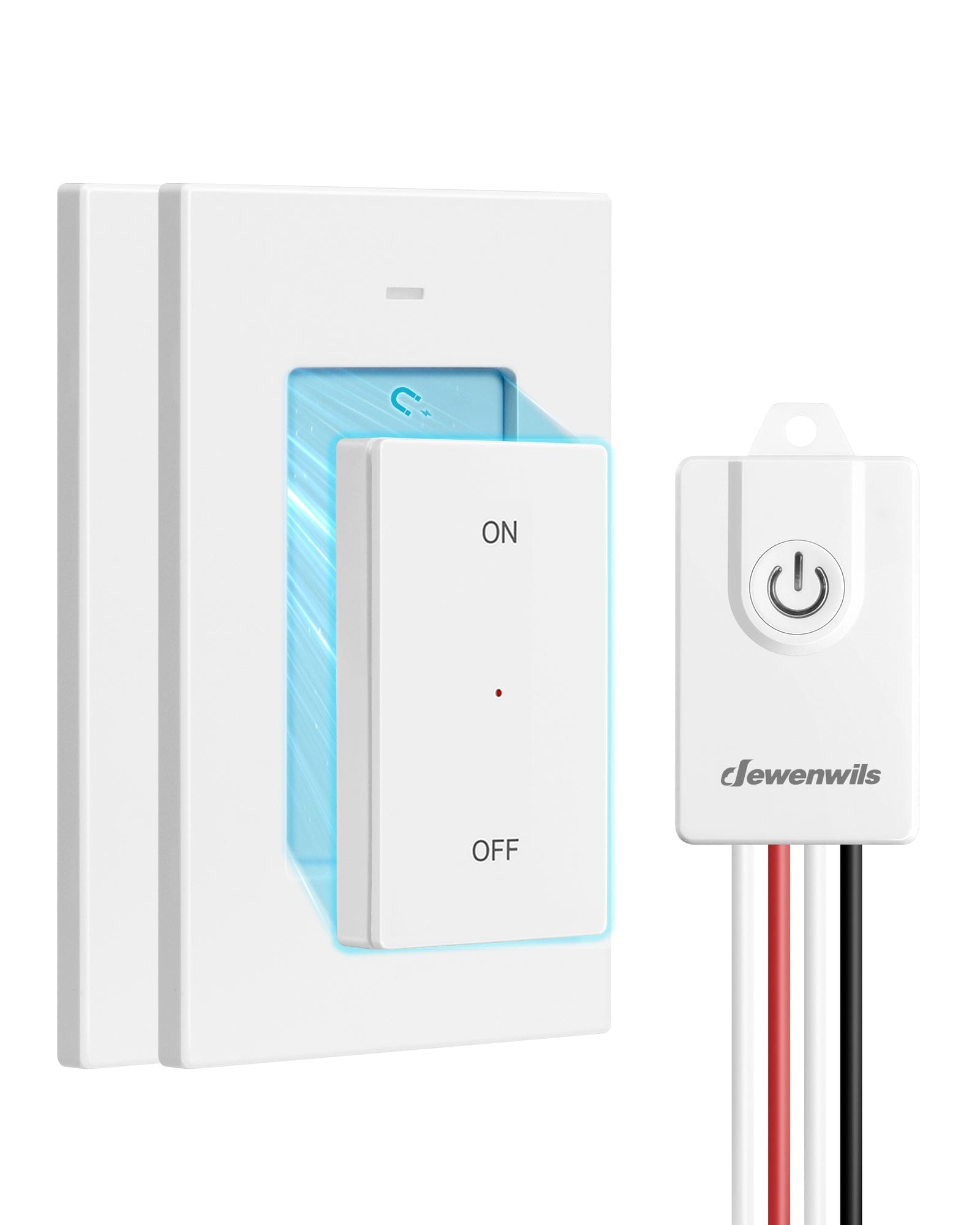 DEWENWILS 3 Way Wireless Light Switch and Receiver Kit, No in-Wall Wiring, 15A High Power, 100FT Range, Programmable & Expandable, Remote Control Light Switch for Lamp, Ceiling Light, Fan-HWLS21G