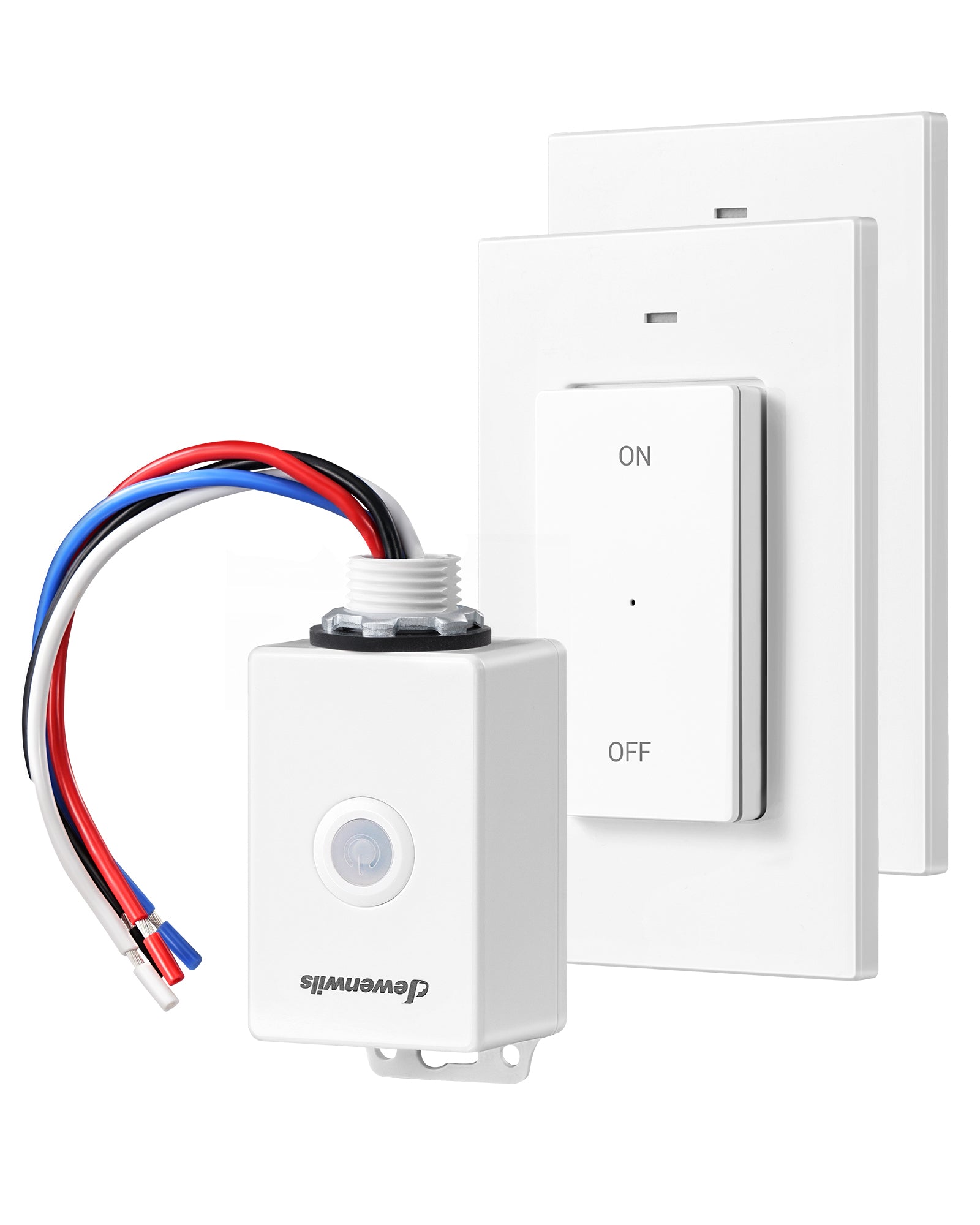 DEWENWILS Wireless Light Switch and Receiver Kit, 15A High Power Remote Light Switch, No Wiring & 100FT Range, Remote Light Switches Wireless, Wireless Switches for Lights, Fan, Lamp-HWLS11Q