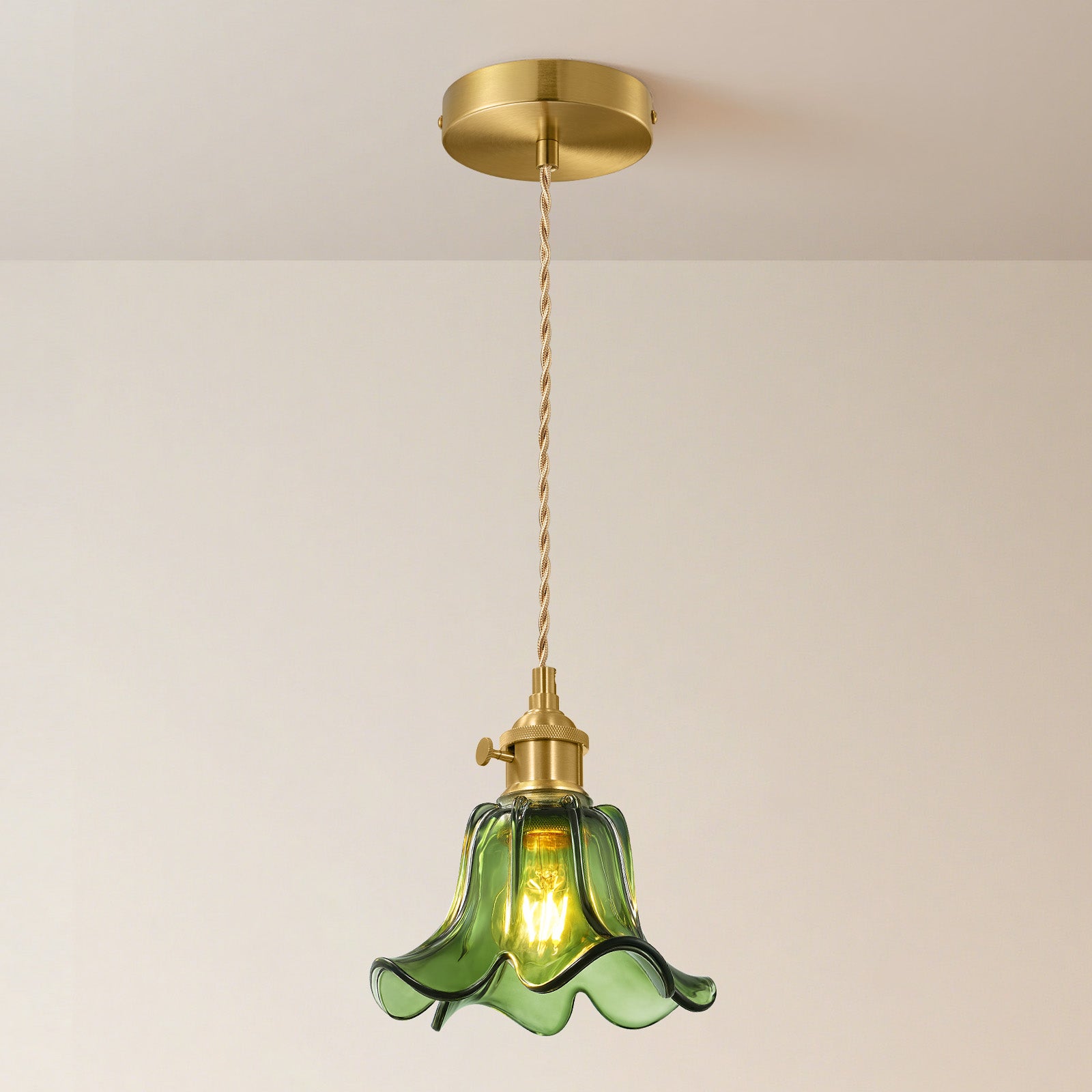 Mid-Century Adjustable Floral Pendant Light