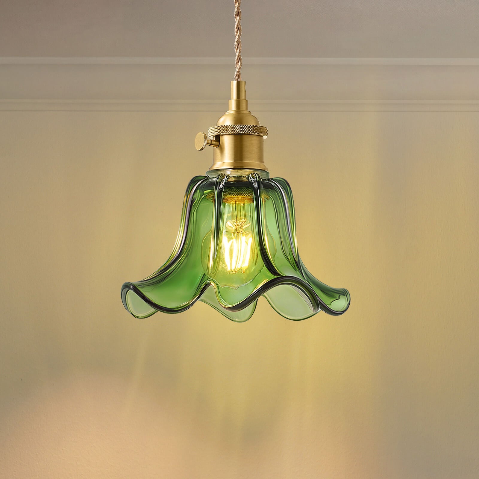 Mid-Century Adjustable Floral Pendant Light