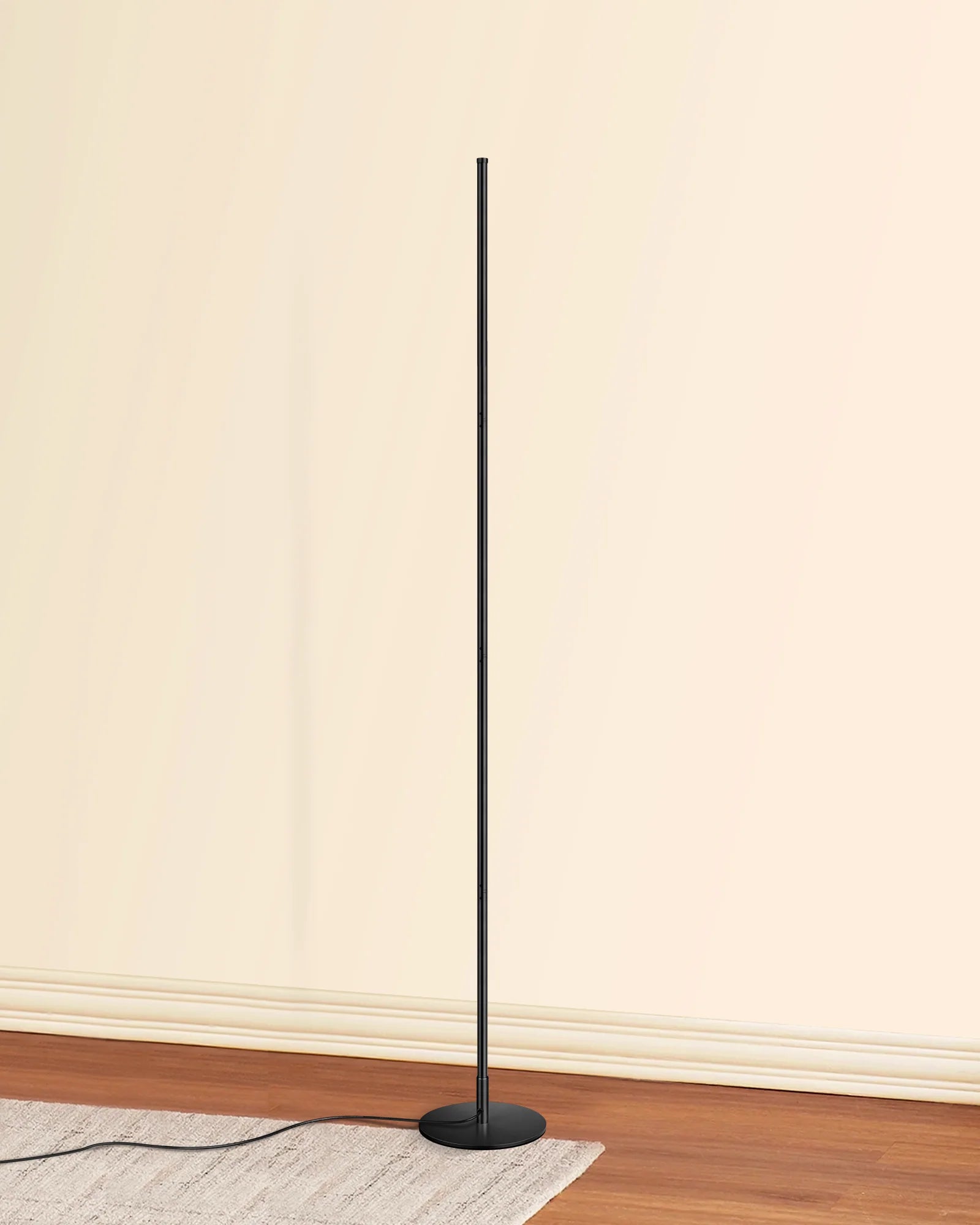 Modern Minimalist Adjustable-Height Dimmable LED Corner Floor Lamp with Remote Control