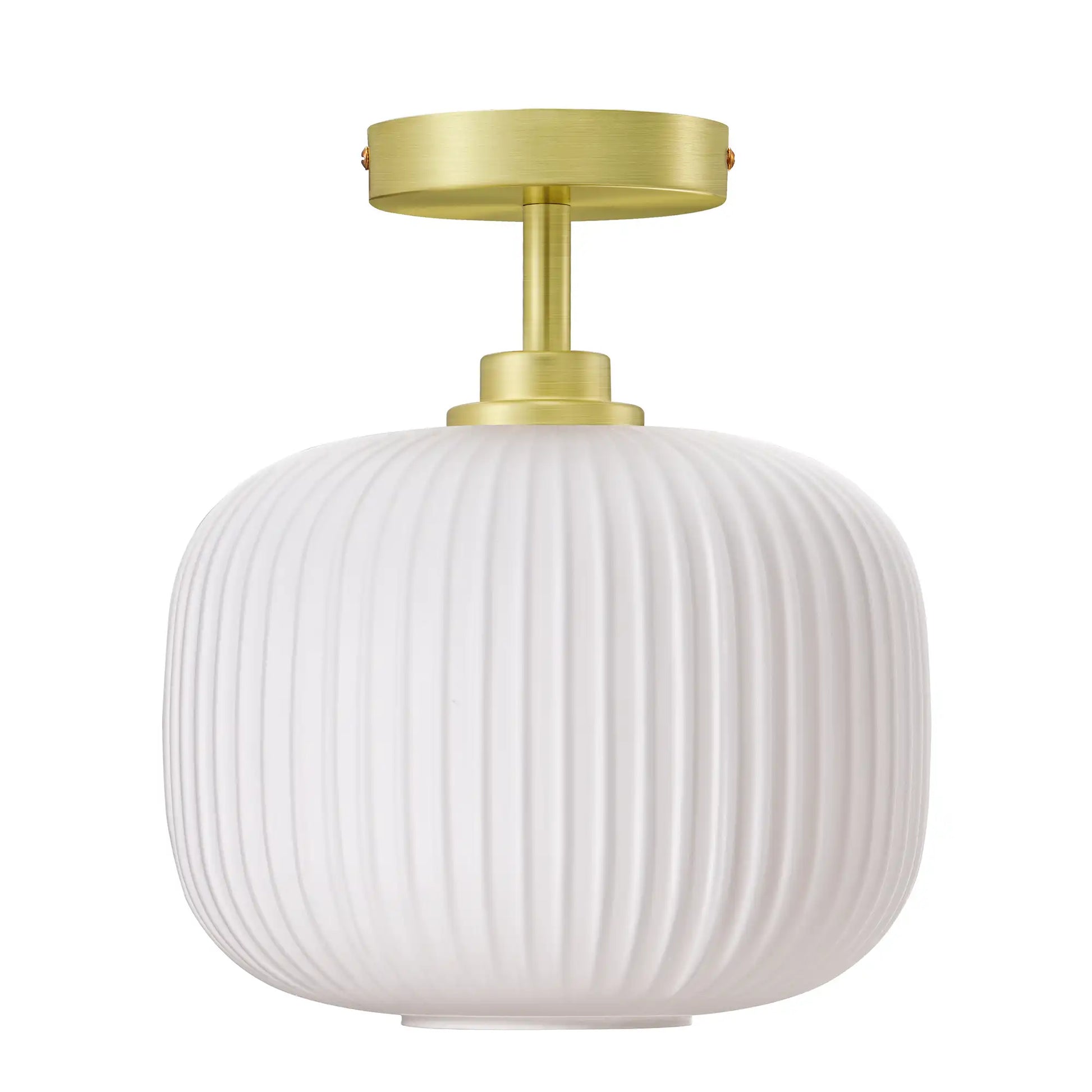 Modern White Glass Flush Mount (10")