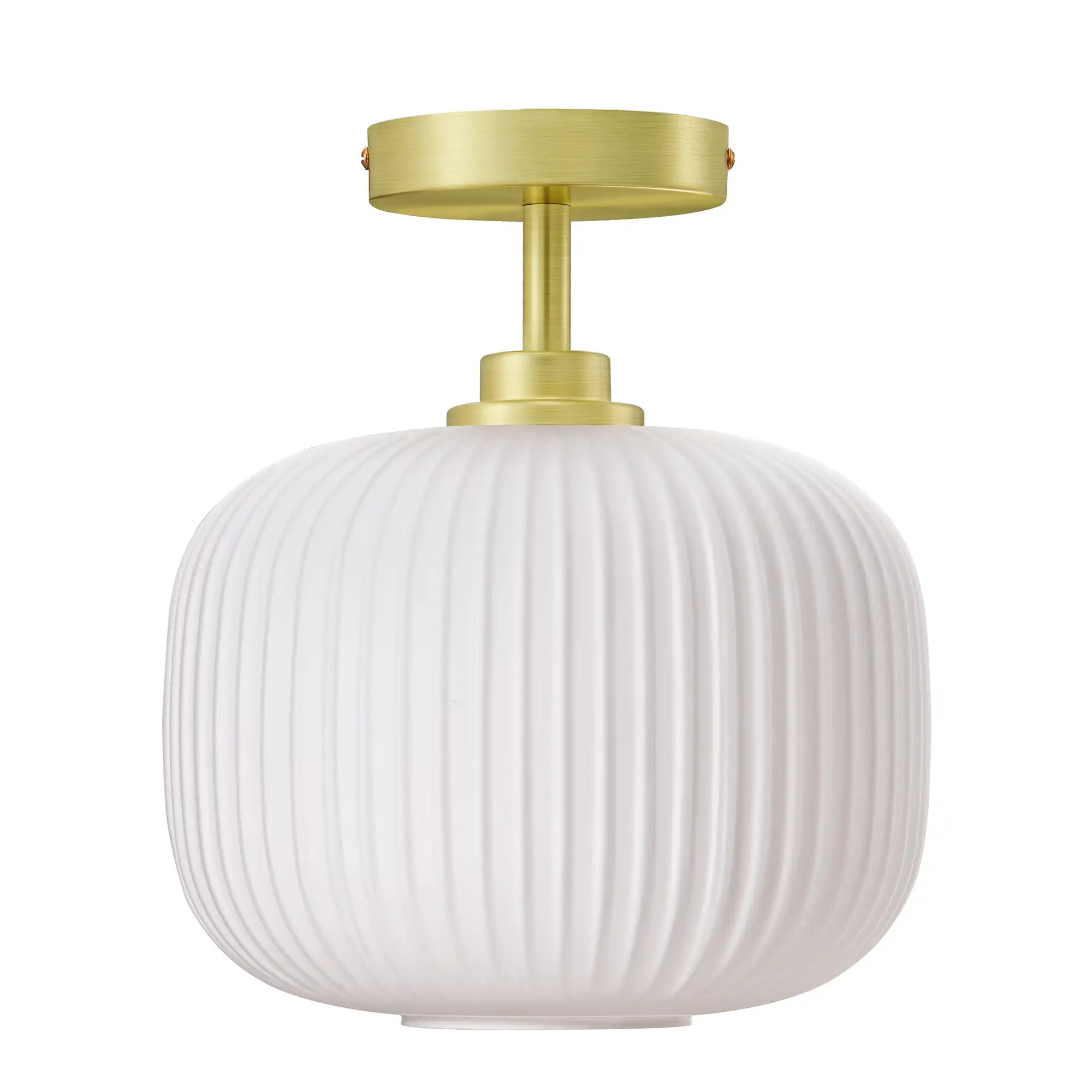 Modern White Glass Flush Mount (10")
