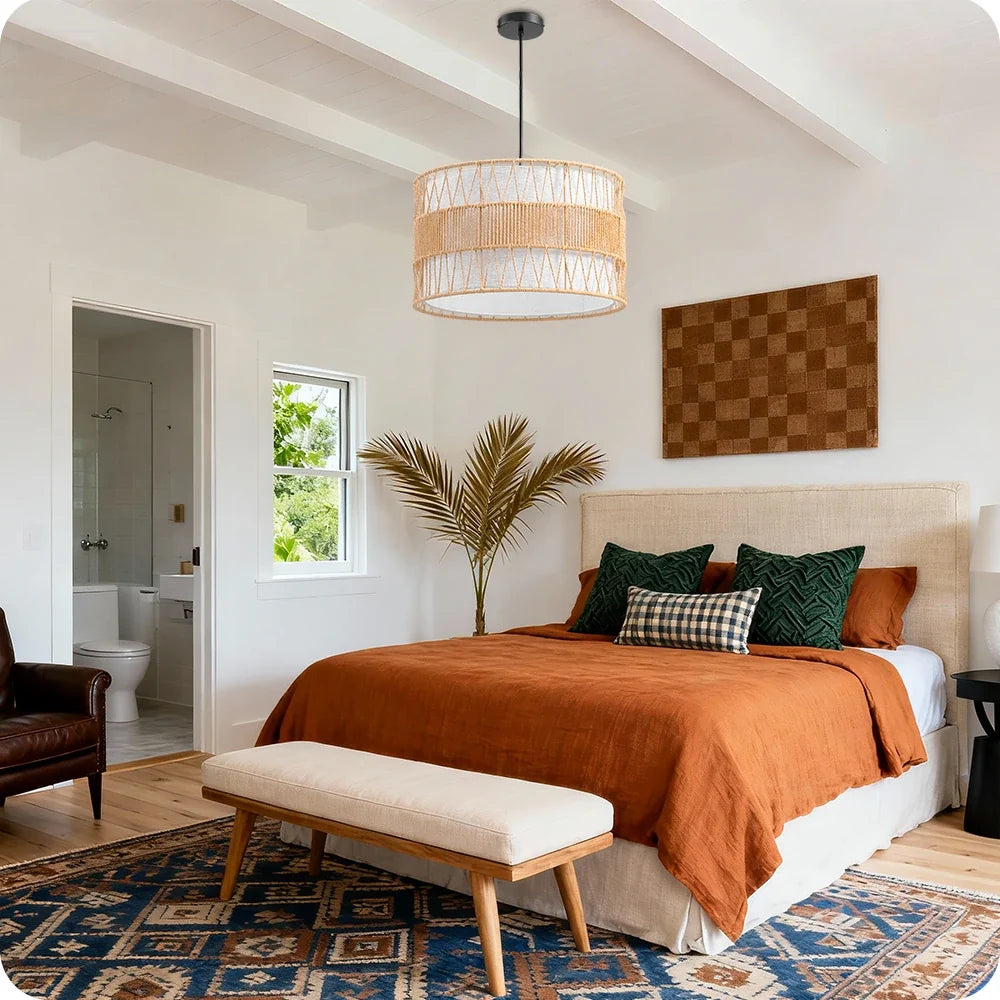 Natural Paper Rope Fabric Pendant Light  (16")