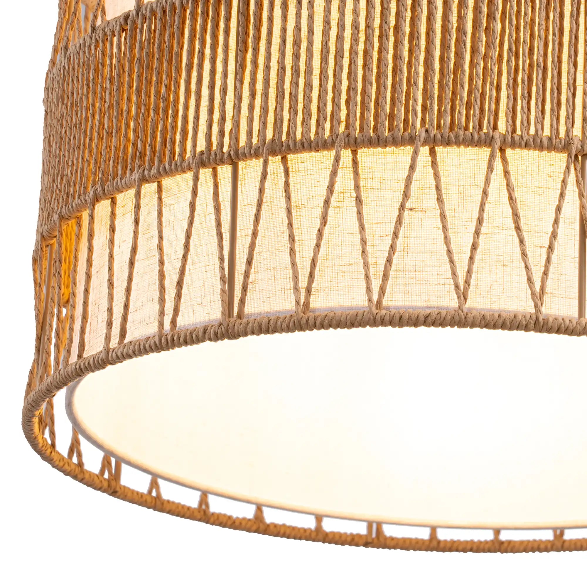 Natural Paper Rope Fabric Pendant Light  (16")