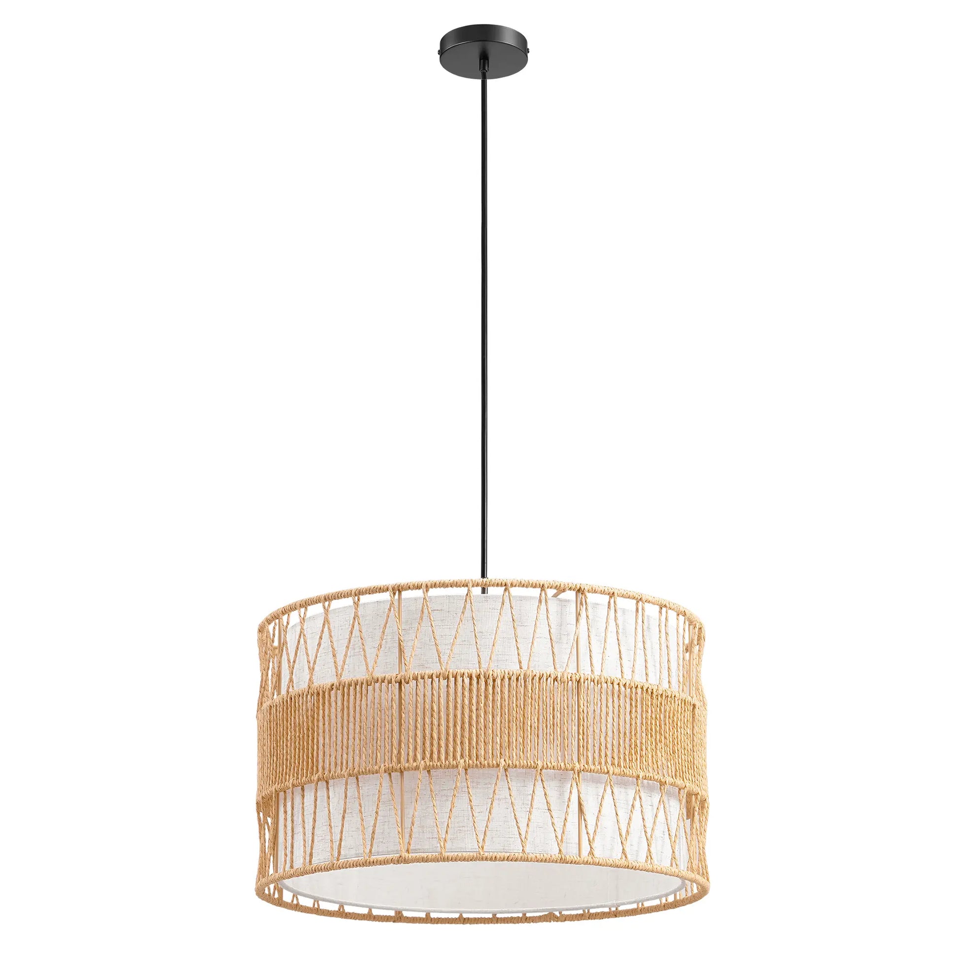 Natural Paper Rope Fabric Pendant Light  (16")