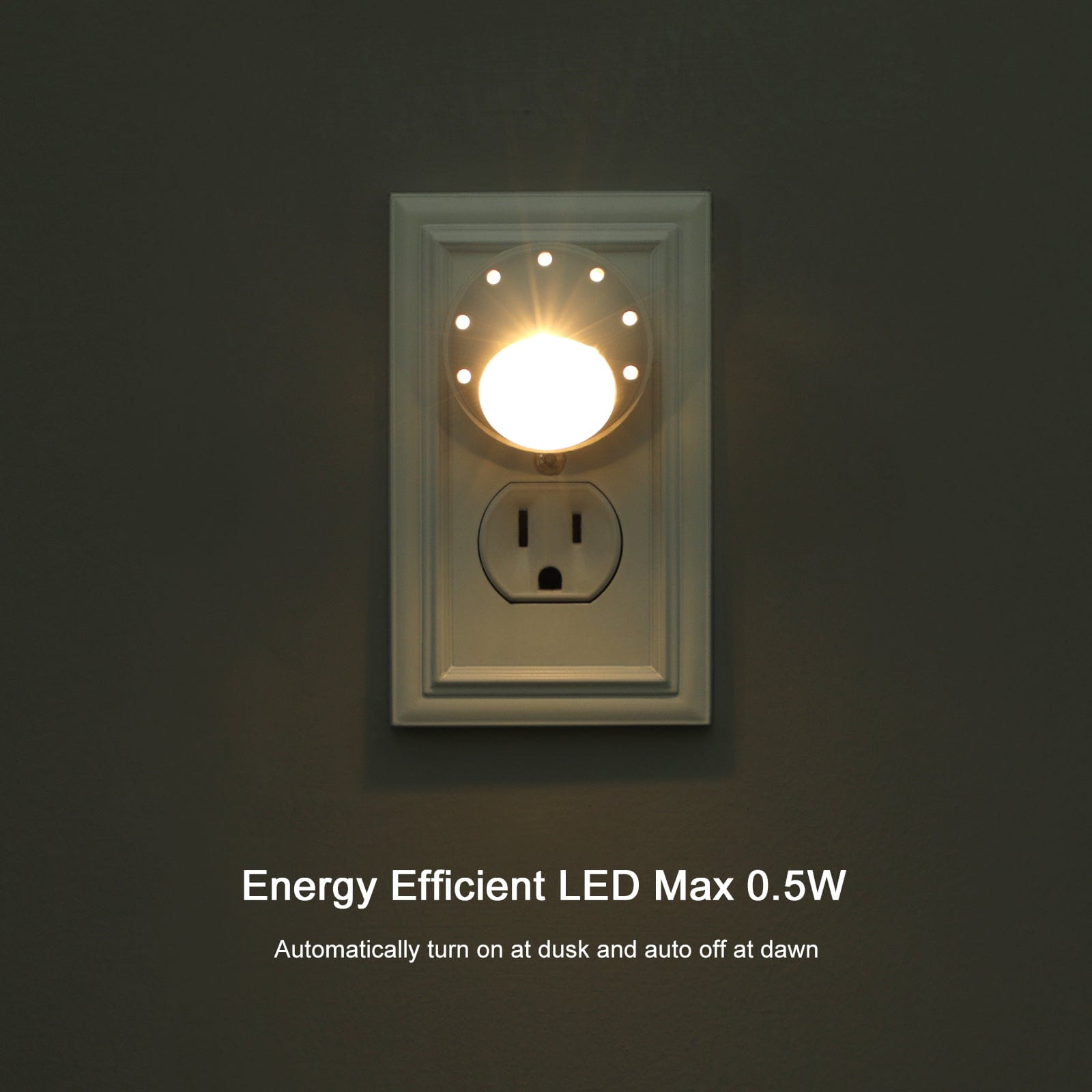 DEWENWILS Plug in Night Light with Light Sensor, 360° Rotating LED Nightlights for Kids, Adults, Bedroom, Hallway, Bathroom, Stairways, Warm White (4 Pack)-F1HPSL02R