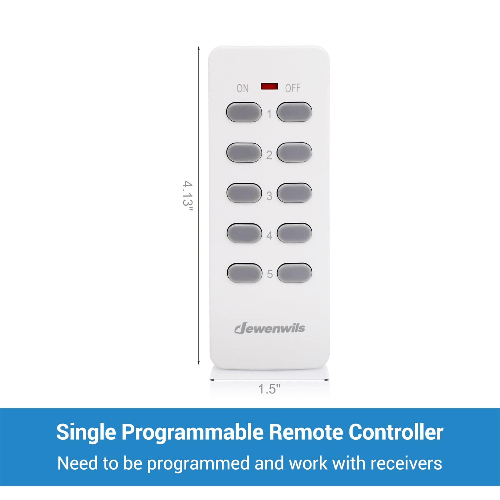 DEWENWILS Single Remote Controller Without Receiver (1 Programmable Remote Controller Only)-HRLS13A-R1