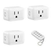 DEWENWILS Wireless Remote Control Outlet Set, 1 Transmitter + 3 Receivers, 100FT RF Range, Programmable and Expandable Electrical Outlet Switch for Lamps, Fans, and Appliances