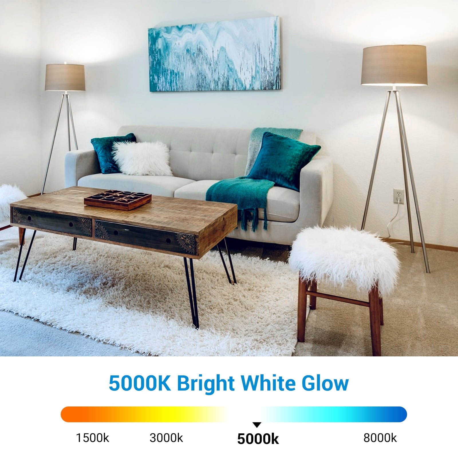 DEWENWILS 4-Pack Daylight LED Light Bulbs 100 Watt Equivalent,1500 Lumen 14 Watt 5000K E26 Base