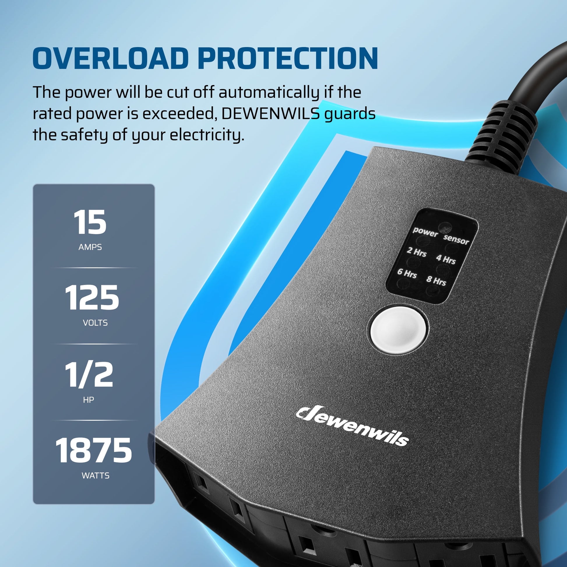 DEWENWILS Plug-in Christmas Light Timer Outdoor, Weatherproof, Heavy Duty 3-Prong Grounded Outlet, Dusk to Dawn and 2/4/6/8 Countdown Timer for Holiday Decoration Lights, UL Listed