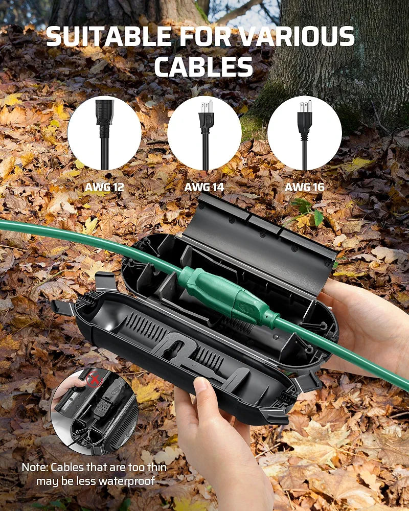 DEWENWILS 4-Pack Outdoor Extension Cord Cover for 12/14/16 Gauge Cords