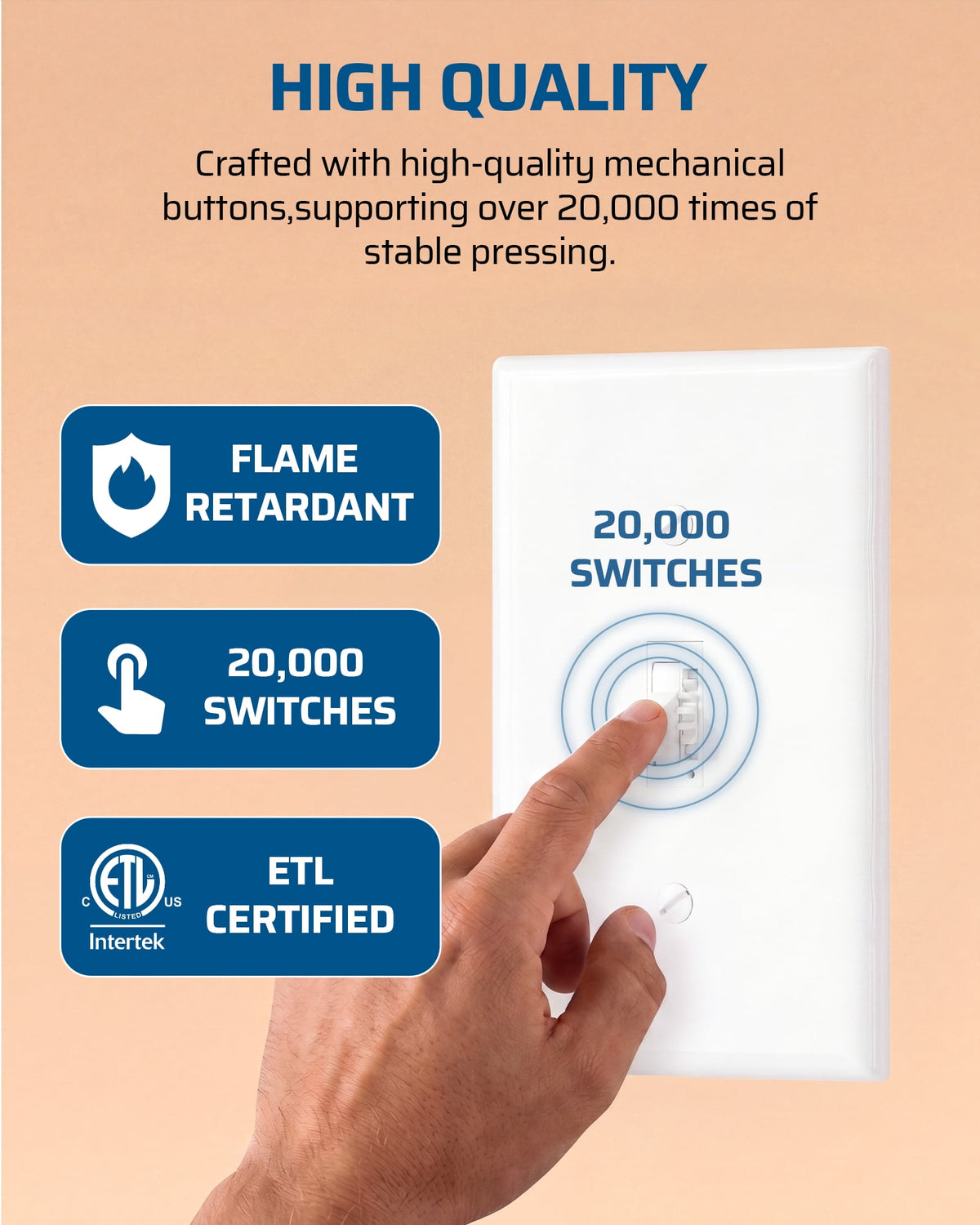 DEWENWILS Dimmer Switch for LED Lights, 700W Incandescent/Halogen and 300W CFL/LED, Single-Pole or 3-Way Dimmer Light Switch