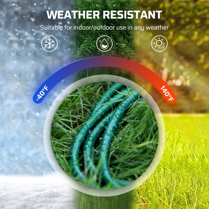 DEWENWILS 43 FT (25+6+6+6) Outdoor Extension Cord for Outside with 6 Outlets, Extension Cord Outdoor for Halloween Christmas Landscape Lighting, 16 AWG SJTW