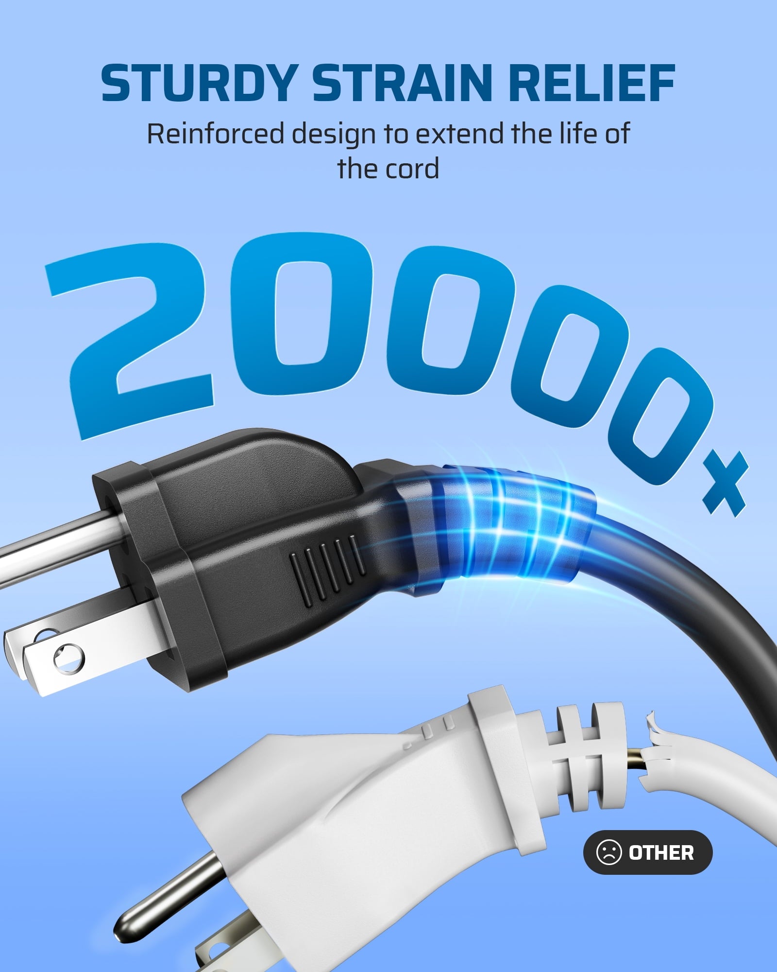 DEWENWILS Extension Cord 50 FT, 3 Prong Extension Cable for Indoor Outdoor, 16/3 SJTW, Black