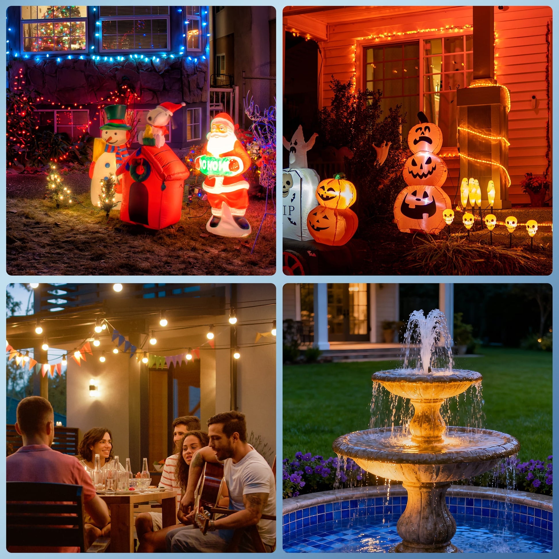 DEWENWILS Plug-in Christmas Light Timer Outdoor, Weatherproof, Heavy Duty 3-Prong Grounded Outlet, Dusk to Dawn and 2/4/6/8 Countdown Timer for Holiday Decoration Lights, UL Listed