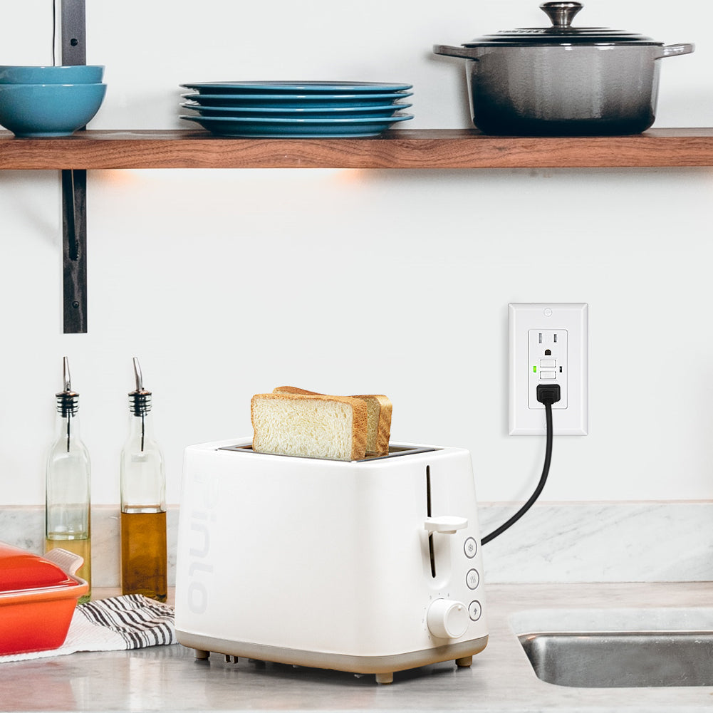 DEWENWILS 5-Pack GFCI Outlet 15Amp, Outdoor Weather-Resistant(WR), Tamper-Resistant(TR), Gfi Self-Test, LED Indicator, Wallplate Included with Thinner Design, White-HGFB15D