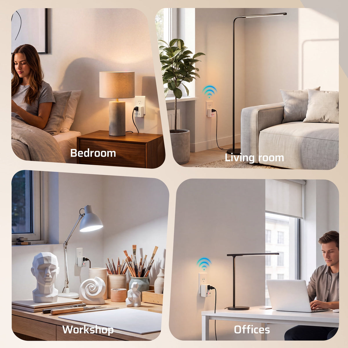 DEWENWILS Dimmer Light Slide Switch Remote Control Plug 100 FT Stepless Dimming Switch for Dimmable LED/Tungsten Bulbs
