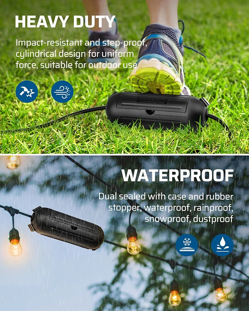 DEWENWILS 4-Pack Outdoor Extension Cord Cover for 12/14/16 Gauge Cords