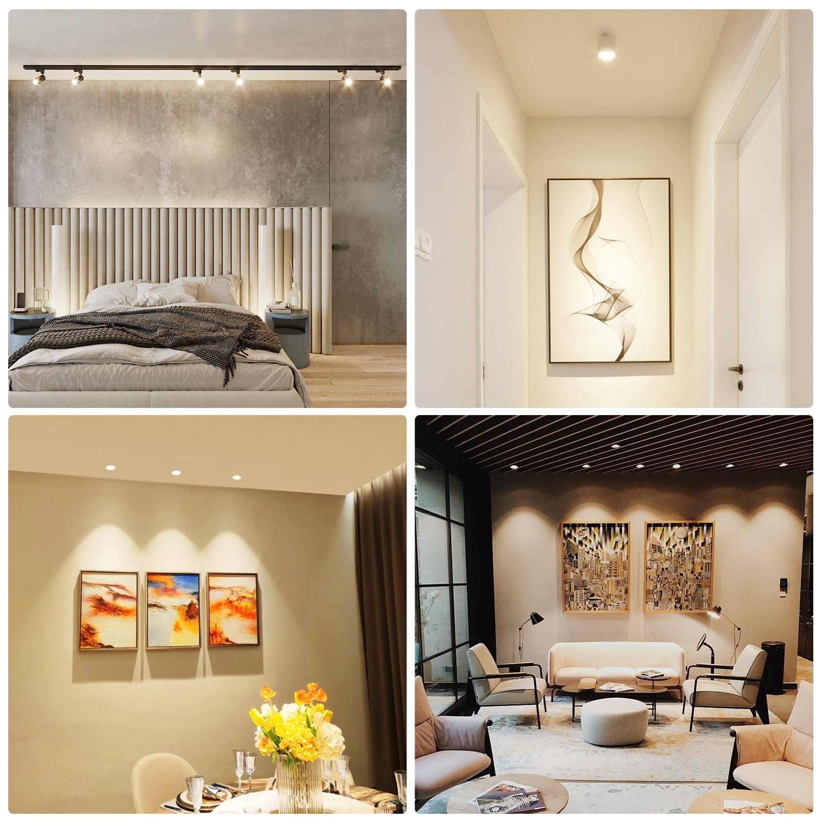 DEWENWILS Warm White Light GU10 LED Dimmable Bulb, 500LM, 3000K Track Light Bulb, 7W(50W Equivalent) Two Prong Light Bulb for Kitchen Range Hood, Living Room, Bathroom, Bedroom (6 Pack)-HDGU10E