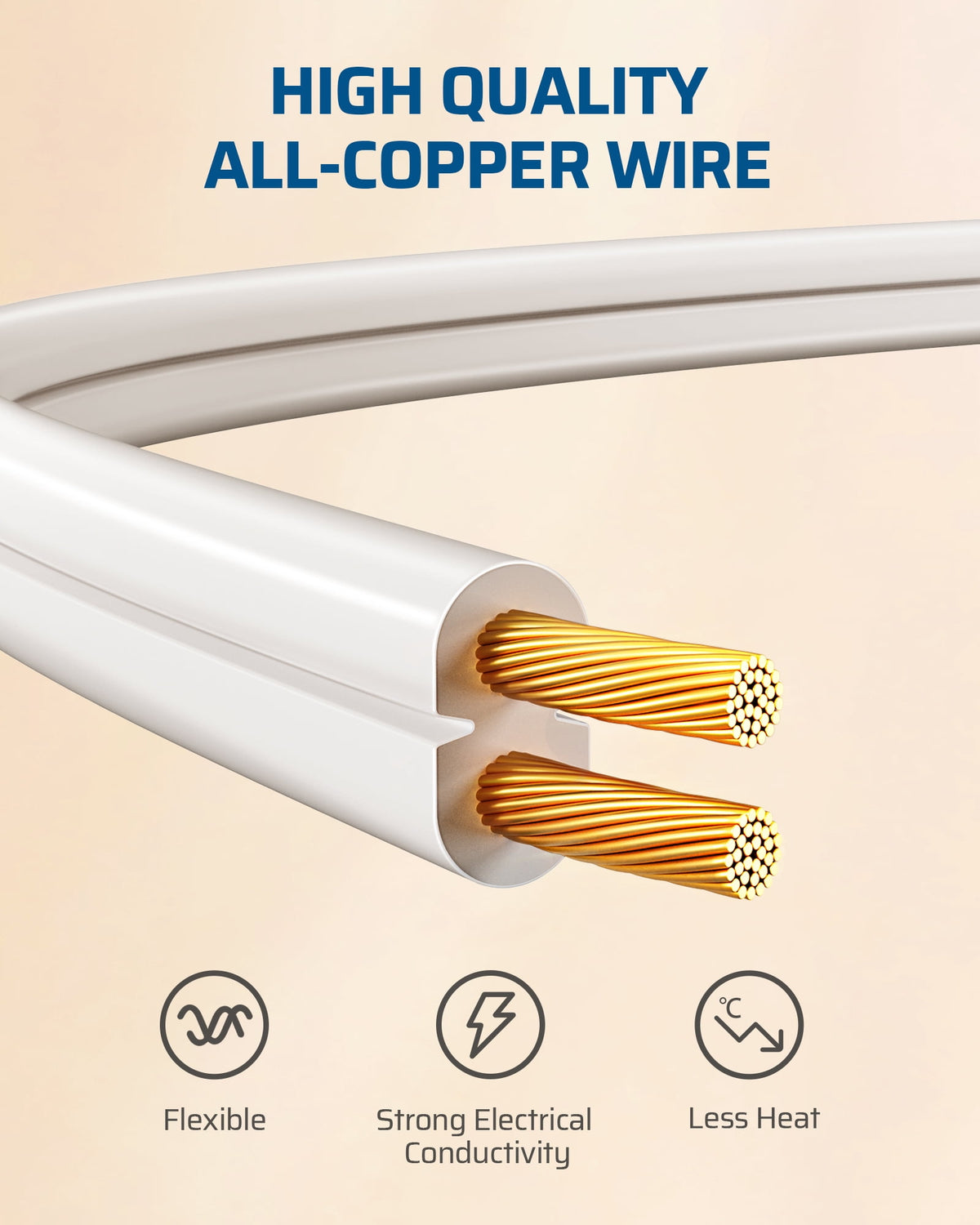 DEWENWILS 12 FT Extension Cord with Foot Switch, 2-Prong 3 Outlets, 16AWG/2C for Indoor Use, 13A/1625W Extension Cord Splitter with Lights, White