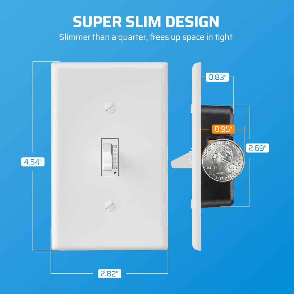 DEWENWILS Dimmer Switch for LED Lights, 700W Incandescent/Halogen and 300W CFL/LED, Single-Pole or 3-Way Dimmer Light Switch